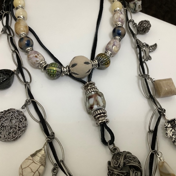 ART BY AMY LABBE Three Strand Necklace 16.5” long - Picture 8 of 8